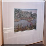 A45. Framed landscape emrboidery. 